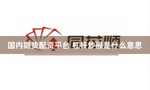 国内期货配资平台 杠杆炒股是什么意思